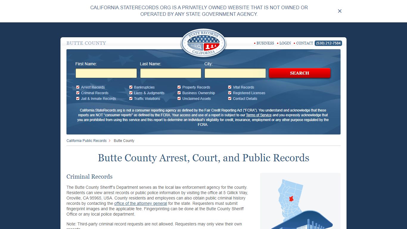 Butte County Arrest, Court, and Public Records