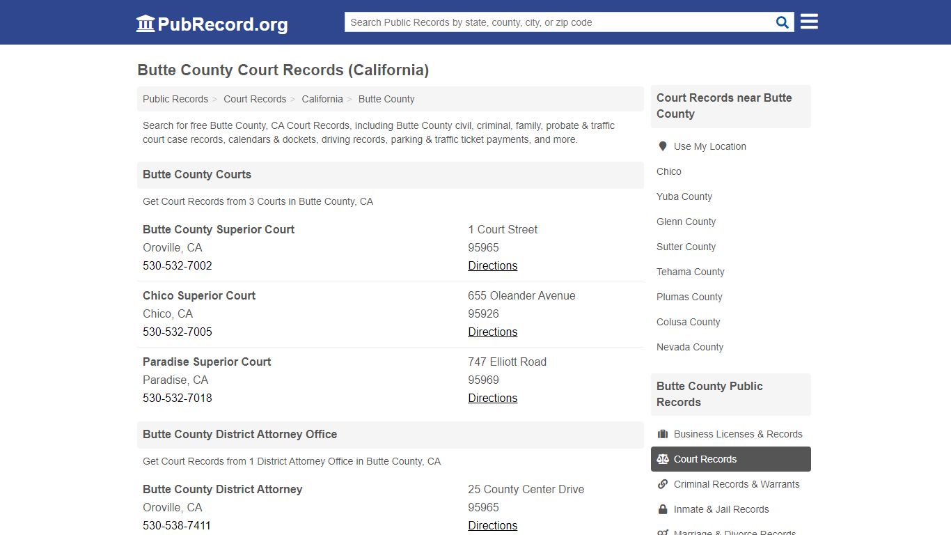 Free Butte County Court Records (California Court Records)